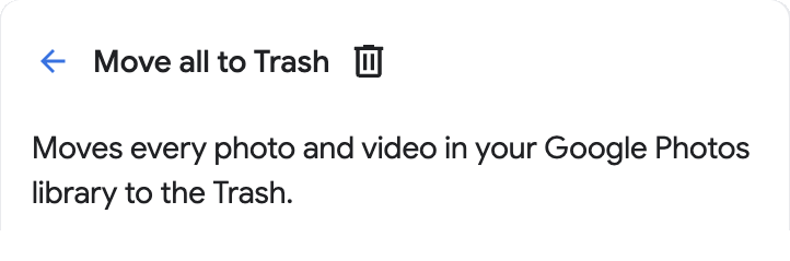 Move all to Trash header card.